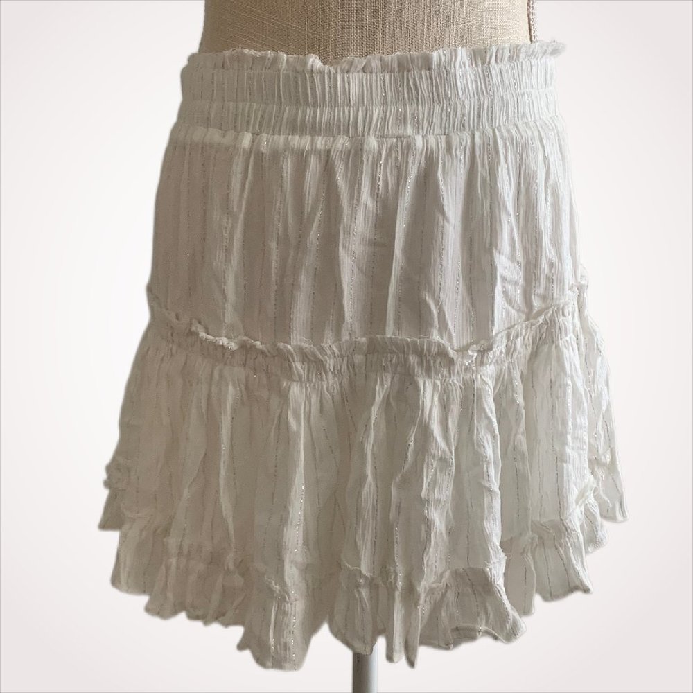 Woman's American Threads White Mini Skirt